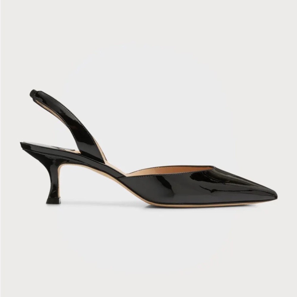 Manolo Blahnik Carolyn Patent Pumps 38.5
